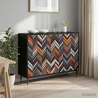 vidaXL Sideboard OMMEN Svart ek 102 x 33 x 76 cm Konstruerat trä