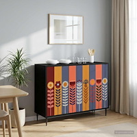 vidaXL Sideboard ESSEN Svart ek 102 x 33 x 76 cm Konstruerat trä