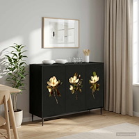 vidaXL Sideboard BREMEN Svart ek 102 x 33 x 76 cm Konstruerat trä