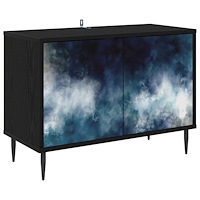 vidaXL TV-skåp RAALTE 69 x 33 x 50,5 cm Svart ek Konstruerat trä