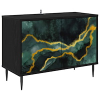 vidaXL TV-skåp WIJHE 69 x 33 x 50,5 cm Svart ek Konstruerat trä