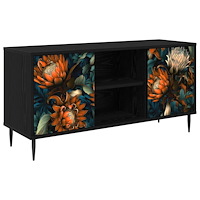 vidaXL TV-skåp LOCHEM 102 x 33 x 51 cm Svart ek Konstruerat trä