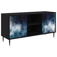 vidaXL TV-skåp RAALTE 102 x 33 x 51 cm Svart ek Konstruerat trä