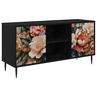 vidaXL TV-skåp BORNE 102 x 33 x 51 cm Svart ek Konstruerat trä