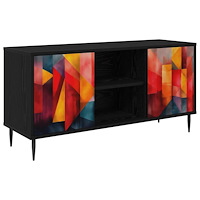 vidaXL TV-skåp HEESCH 102 x 33 x 51 cm Svart ek Konstruerat trä