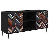 vidaXL TV-skåp OMMEN 102 x 33 x 51 cm Svart ek Konstruerat trä