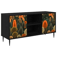 vidaXL TV-skåp ZAANDAM 102 x 33 x 51 cm Svart ek Konstruerat trä