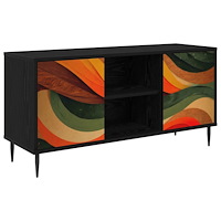 vidaXL TV-skåp BONN 102 x 33 x 51 cm Svart ek Konstruerat trä