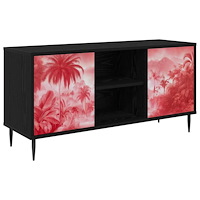 vidaXL TV-skåp AACHEN 102 x 33 x 51 cm Svart ek Konstruerat trä