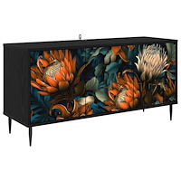 vidaXL TV-skåp LOCHEM 102 x 33 x 51 cm Svart ek Konstruerat trä