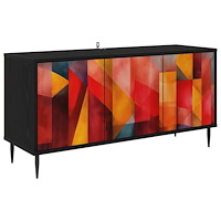 vidaXL TV-skåp HEESCH 102 x 33 x 51 cm Svart ek Konstruerat trä