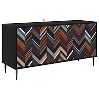 vidaXL TV-skåp OMMEN 102 x 33 x 51 cm Svart ek Konstruerat trä