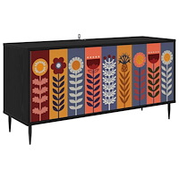 vidaXL TV-skåp ESSEN 102 x 33 x 51 cm Svart ek Konstruerat trä