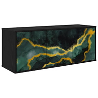 vidaXL Väggmonterad TV-skåp WIJHE 102 x 33 x 40 cm Svart ek