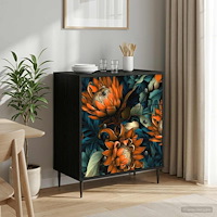 vidaXL Kommode LOCHEM Orange tryck 66 x 36,5 x 76 cm Konstruerat trä