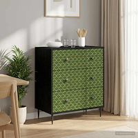vidaXL Kommode GELEEN Smaragd geometriskt mönster 66 x 36,5 x 76 cm