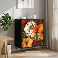 vidaXL Kommode GENNEP Lilja mönster 66 x 36,5 x 76 cm Konstruerat trä