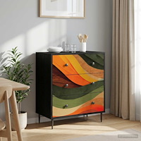 vidaXL Kommode BONN Retro vågtryck 66 x 36,5 x 76 cm Konstruerat trä