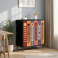 vidaXL Kommode ESSEN Solrosmönster 66 x 36,5 x 76 cm Konstruerat trä