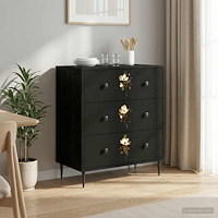 vidaXL Kommode BREMEN Magnoliainspirerat mönster 66 x 36,5 x 76 cm