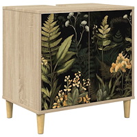 vidaXL Badrumsskåp RHENEN Sonoma-ek 60 x 40 x 60 cm Konstruerat trä