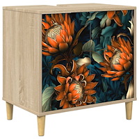 vidaXL Badrumsskåp LOCHEM Sonoma-ek 60 x 40 x 60 cm Konstruerat trä