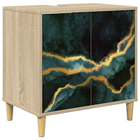 vidaXL Badrumsskåp WIJHE Sonoma-ek 60 x 40 x 60 cm Konstruerat trä