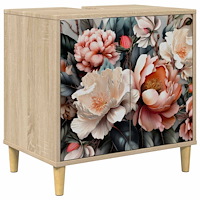 vidaXL Badrumsskåp BORNE Sonoma-ek 60 x 40 x 60 cm Konstruerat trä