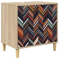 vidaXL Badrumsskåp OMMEN Sonoma-ek 60 x 40 x 60 cm Konstruerat trä