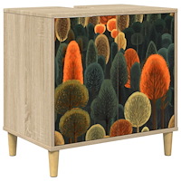 vidaXL Badrumsskåp ZAANDAM Sonoma-ek 60 x 40 x 60 cm Konstruerat trä