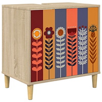 vidaXL Badrumsskåp ESSEN Sonoma-ek 60 x 40 x 60 cm Konstruerat trä