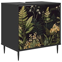 vidaXL Badrumsskåp RHENEN Svart ek 60 x 40 x 61 cm Konstruerat trä