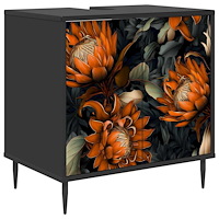 vidaXL Badrumsskåp LOCHEM Svart ek 60 x 40 x 61 cm Konstruerat trä