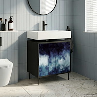 vidaXL Badrumsskåp RAALTE Svart ek 60 x 40 x 61 cm Konstruerat trä