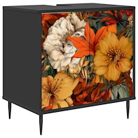 vidaXL Badrumsskåp GENNEP Svart ek 60 x 40 x 61 cm Konstruerat trä