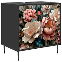 vidaXL Badrumsskåp BORNE Svart ek 60 x 40 x 61 cm Konstruerat trä