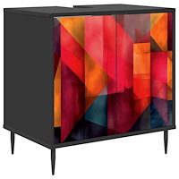 vidaXL Badrumsskåp HEESCH Svart ek 60 x 40 x 61 cm Konstruerat trä