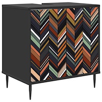 vidaXL Badrumsskåp OMMEN Svart ek 60 x 40 x 61 cm Konstruerat trä