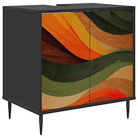 vidaXL Badrumsskåp BONN Svart ek 60 x 40 x 61 cm Konstruerat trä
