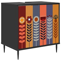 vidaXL Badrumsskåp ESSEN Svart ek 60 x 40 x 61 cm Konstruerat trä