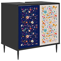 vidaXL Badrumsskåp MAINZ Svart ek 60 x 40 x 61 cm Konstruerat trä