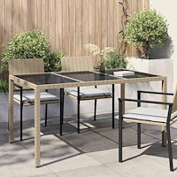 vidaXL Trädgårdsbord Beige 150 x 90 x 75 cm konstrotting