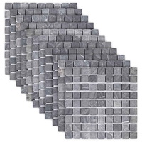 vidaXL Mosaikplattor Grå 30 x 30 cm Marmor