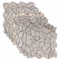 vidaXL Mosaikplattor Gräddvit 30 x 30 cm Marmor