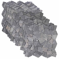 vidaXL Mosaikplattor Mörkgrå 30 x 30 cm Marmor