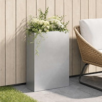 vidaXL Trädgårdsplanterare Silver 40 x 20 x 75 cm Rostfritt stål