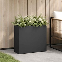 vidaXL Trädgårdsplanterare Svart 50 x 20 x 40 cm Kallvalsat stål