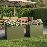 vidaXL Trädgårdsplanterare 2 st Olivgrön 50 x 20 x 40 cm