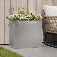 vidaXL Trädgårdsplanterare Silver 50 x 20 x 40 cm Rostfritt stål