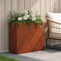 vidaXL Trädgårdsplanterare Rostig 50 x 20 x 40 cm Väderbeständig stål